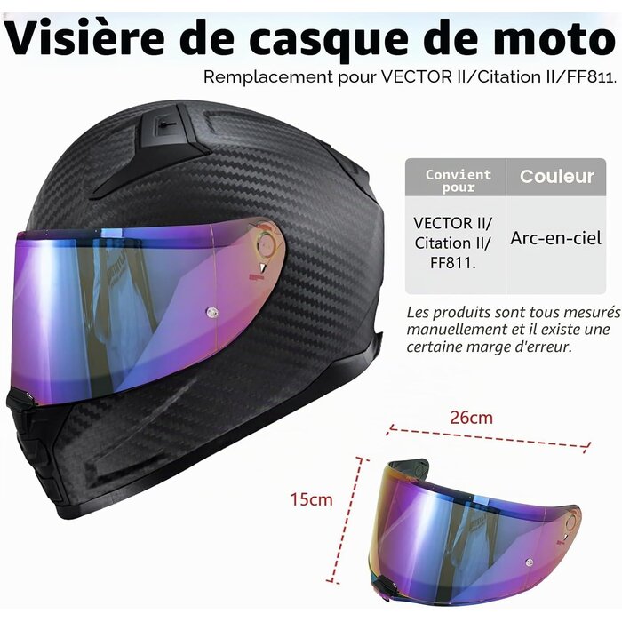 Visière moto interchangeable - Jusqu'à -62% sur modèles VECTOR II / FF811