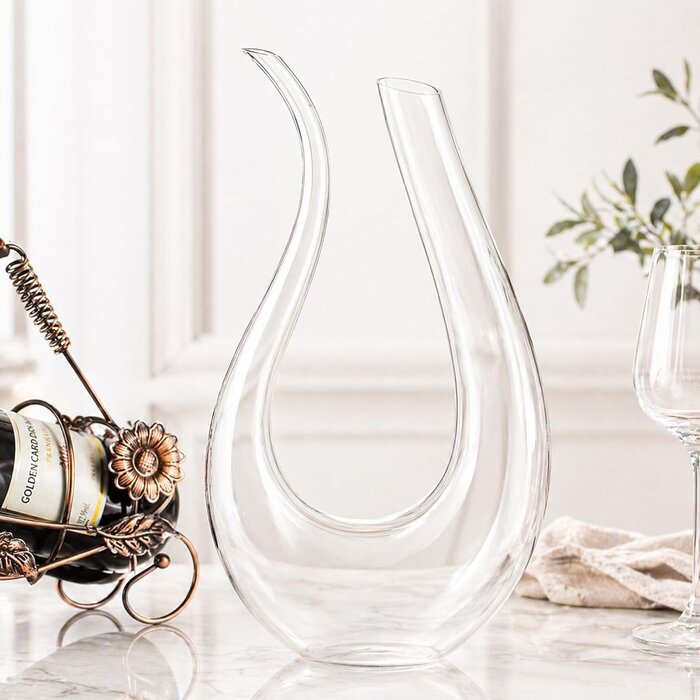 Carafe à vin en U 1,5L - Cristal soufflé - Jusqu'à -60%