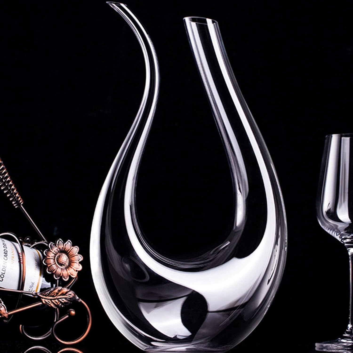 Carafe à vin en U 1,5L - Cristal soufflé - Jusqu'à -60%