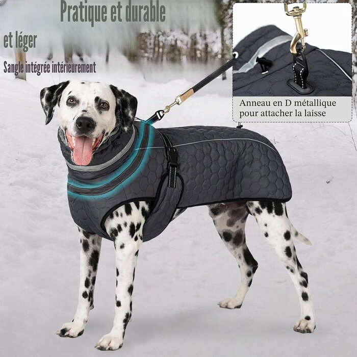 Manteau d'hiver pour chien avec harnais intégré - Jusqu'à -58% !