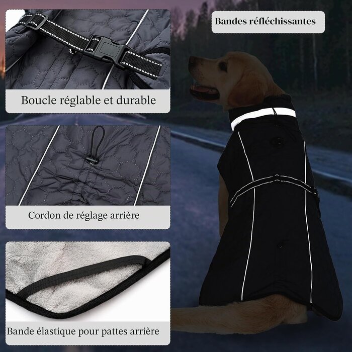 Manteau d'hiver pour chien avec harnais intégré - Jusqu'à -58% !