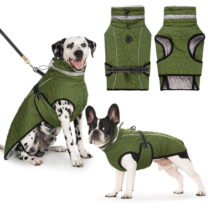 Manteau d'hiver pour chien avec harnais intégré - Jusqu'à -58% !