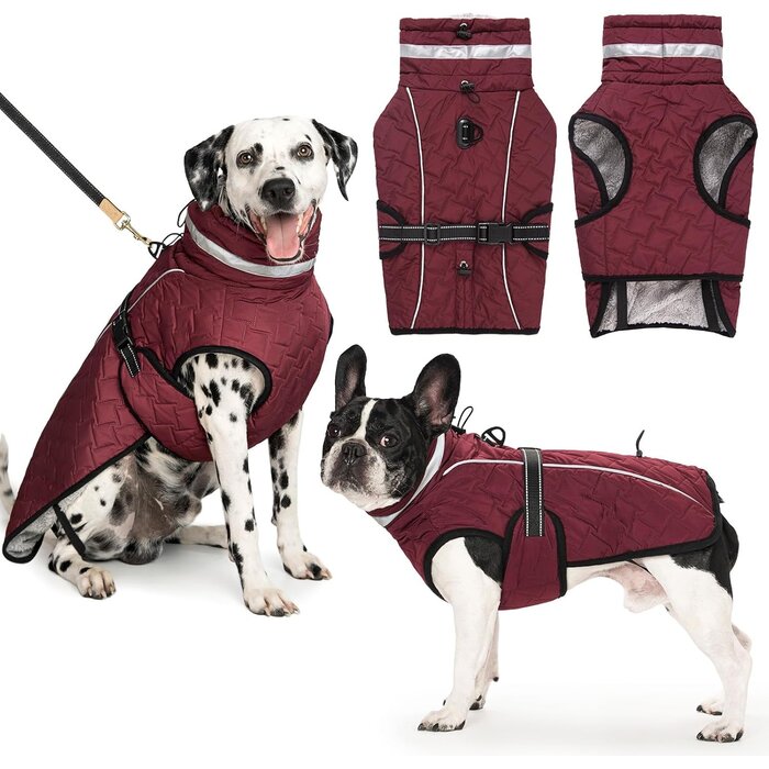 Manteau d'hiver pour chien avec harnais intégré - Jusqu'à -58% !