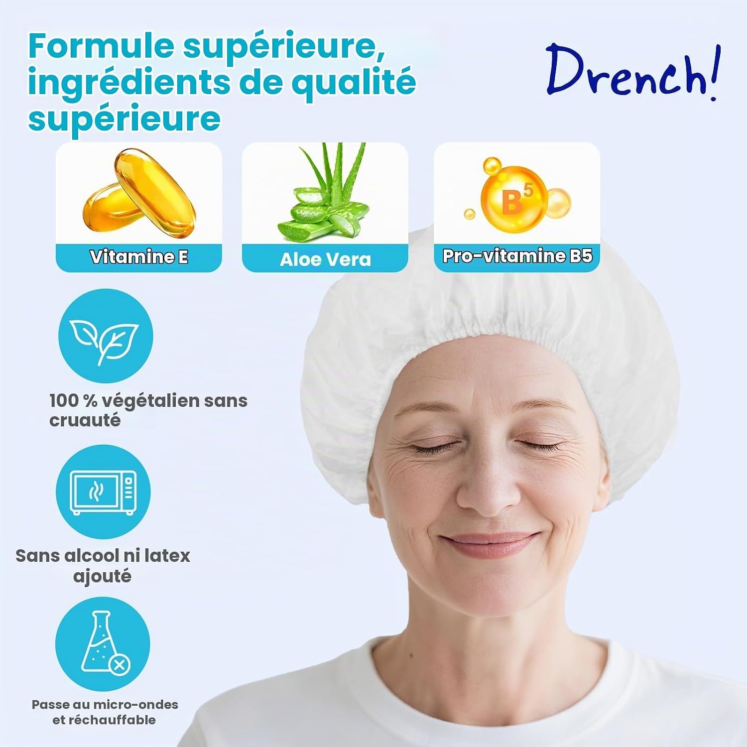 6 Bonnets de shampooing sans rinçage hydratants - Jusqu'à -58%