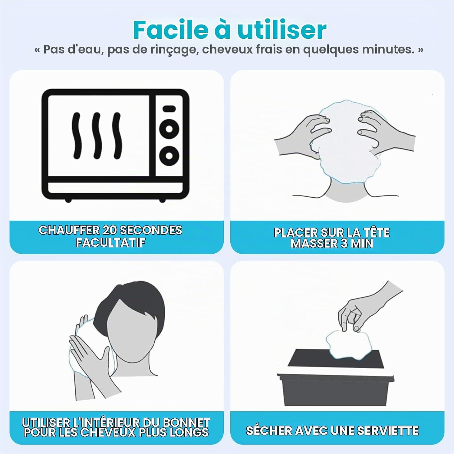 6 Bonnets de shampooing sans rinçage hydratants - Jusqu'à -58%