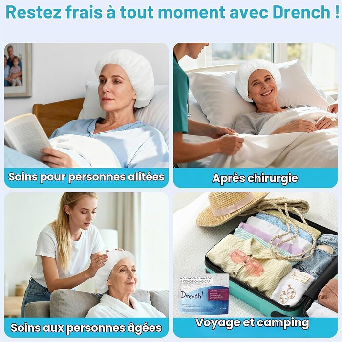 Lot de 6 bonnets de shampooing sans rinçage - Jusqu'à 58% de remise