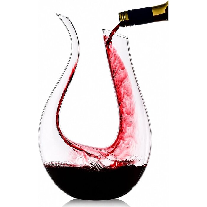 Carafe à vin en U 1,5L en cristal soufflé - Jusqu'à -60% de réduction