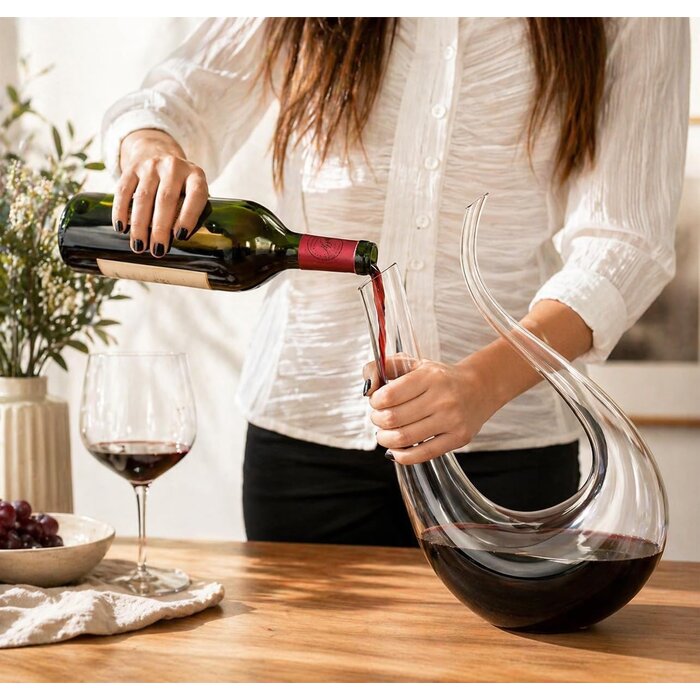 Carafe à vin en U 1,5L en cristal soufflé - Jusqu'à -60% de réduction