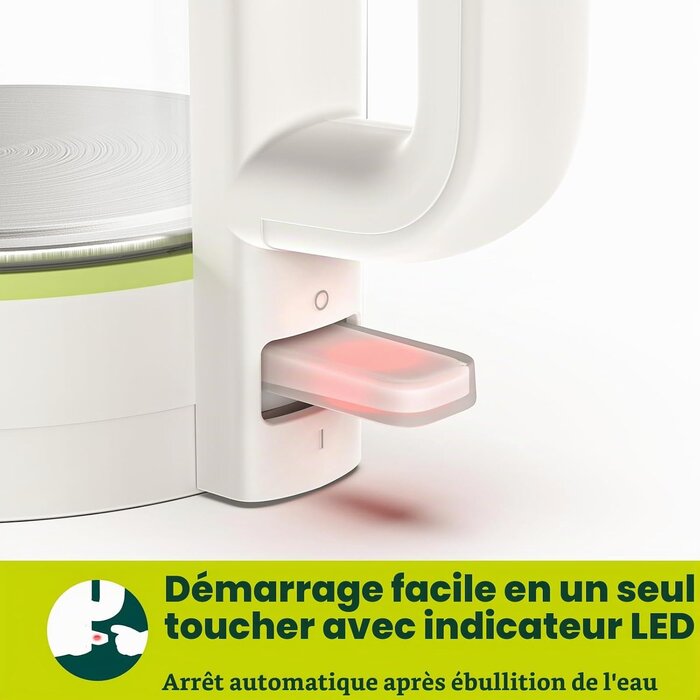 Bouilloire électrique en verre 1,5 L - Design blanc - Jusqu'à 30% de remise