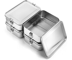 Set de 4 Boîtes en Acier Inoxydable - Conservation Durable - Jusqu'à 32% de remise