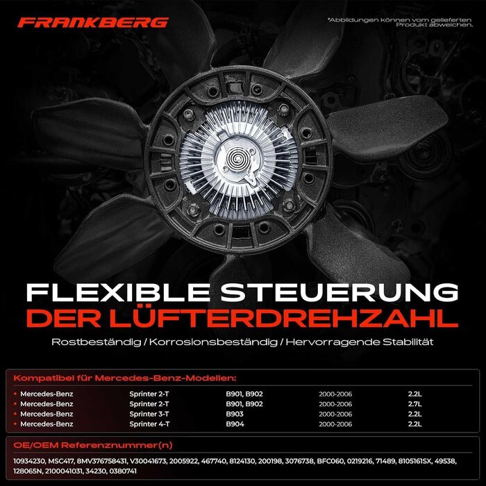 Frankberg Embrayage de ventilateur pour Sprinter B901-B904 - Jusqu'à 61% de remise