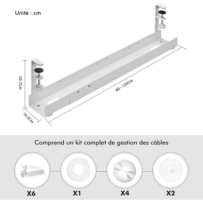 Goulotte de câbles extensible - Fixation pince - Jusqu'à -58% sur l'outlet