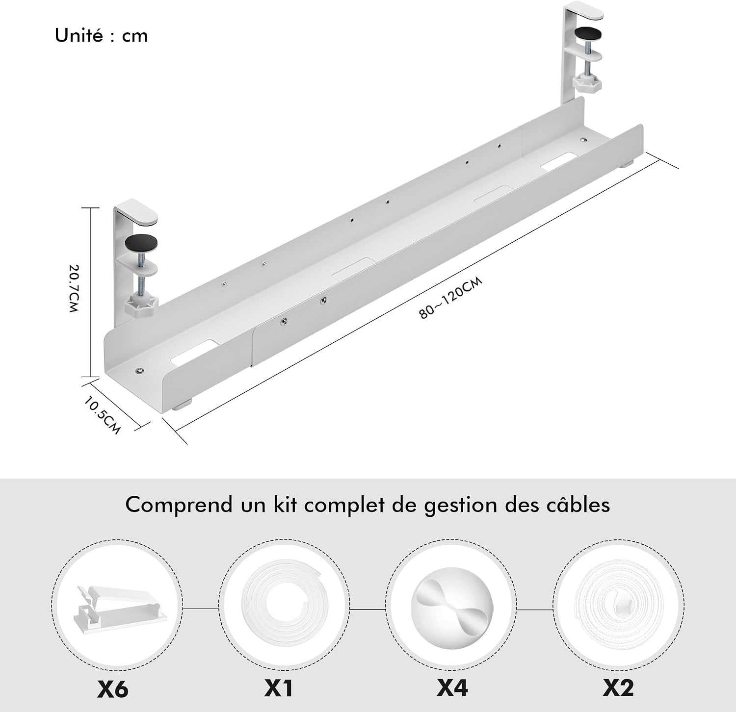 Goulotte de câbles extensible - Fixation pince - Jusqu'à -58% sur l'outlet
