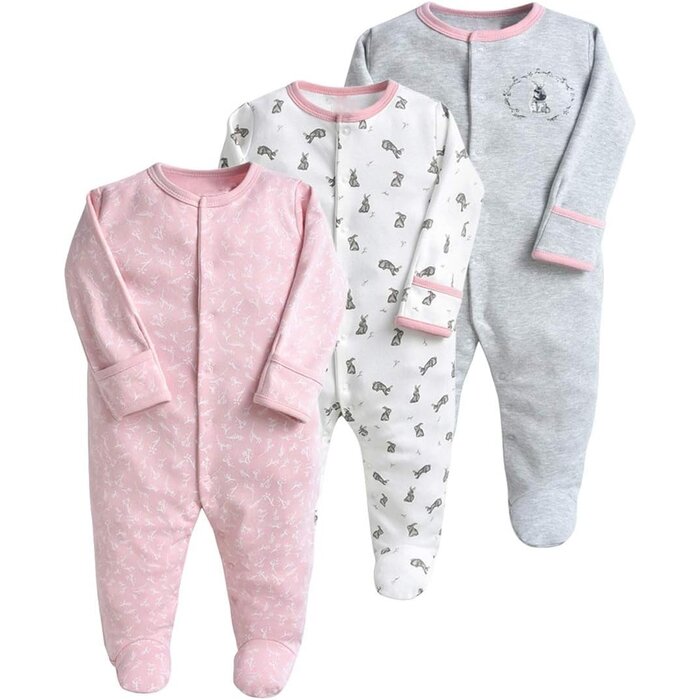 Lot de 3 pyjamas bébé en coton gris - Jusqu'à 60% de réduction