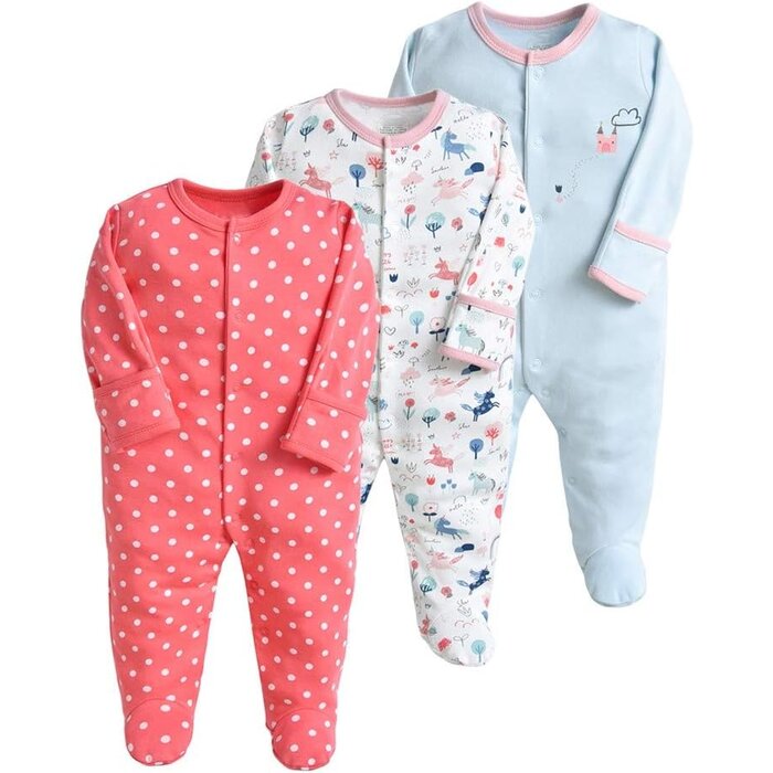 Lot de 3 pyjamas bébé en coton gris - Jusqu'à 60% de réduction