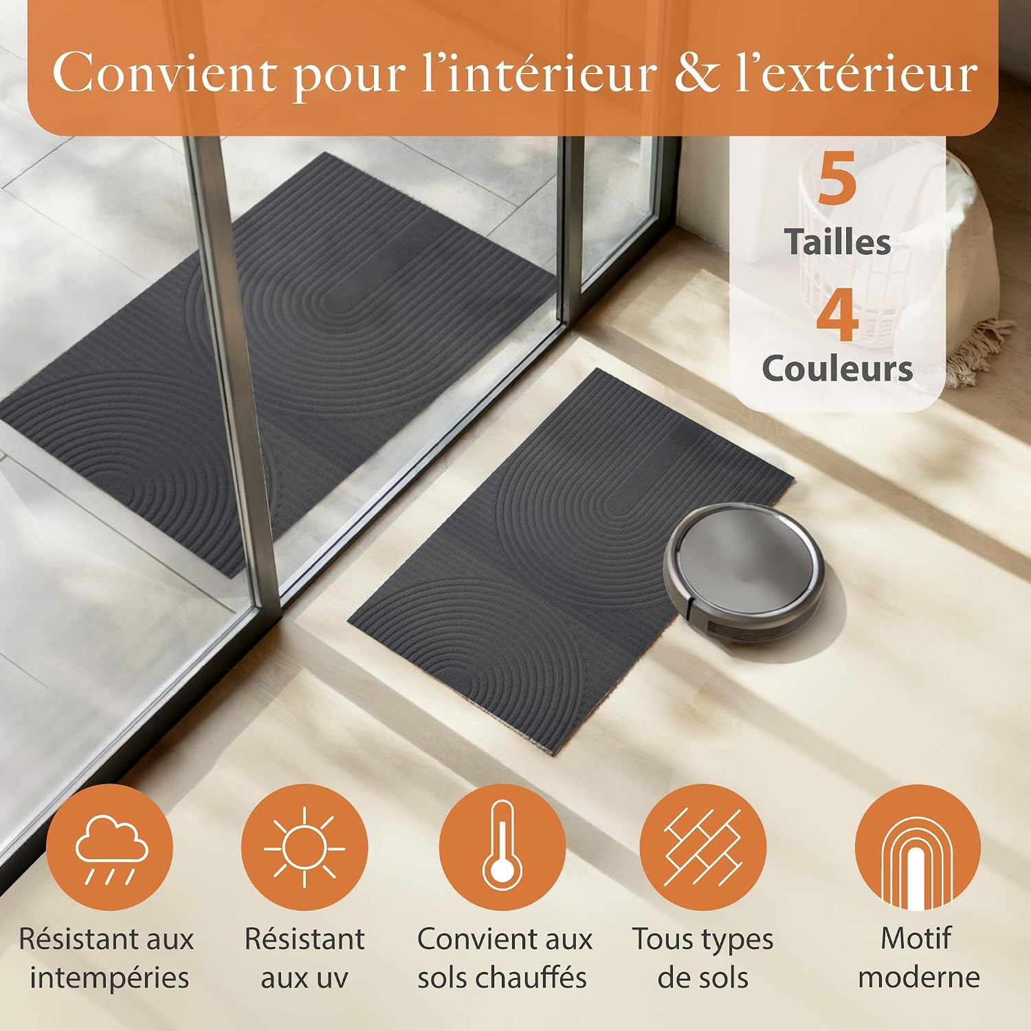 Paillasson 70x120 cm Anthracite - Antidérapant - Jusqu'à -56% de remise