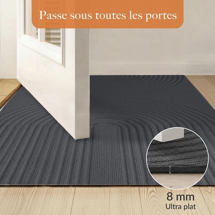 Paillasson 70x120 cm Anthracite - Antidérapant - Jusqu'à -56% de remise