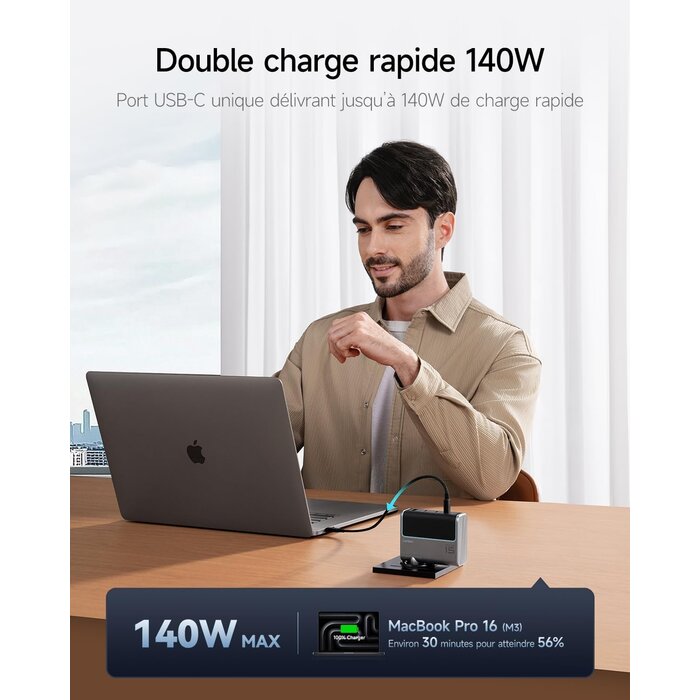 Chargeur Rapide 140W GaN 4 Ports - Jusqu'à -61%