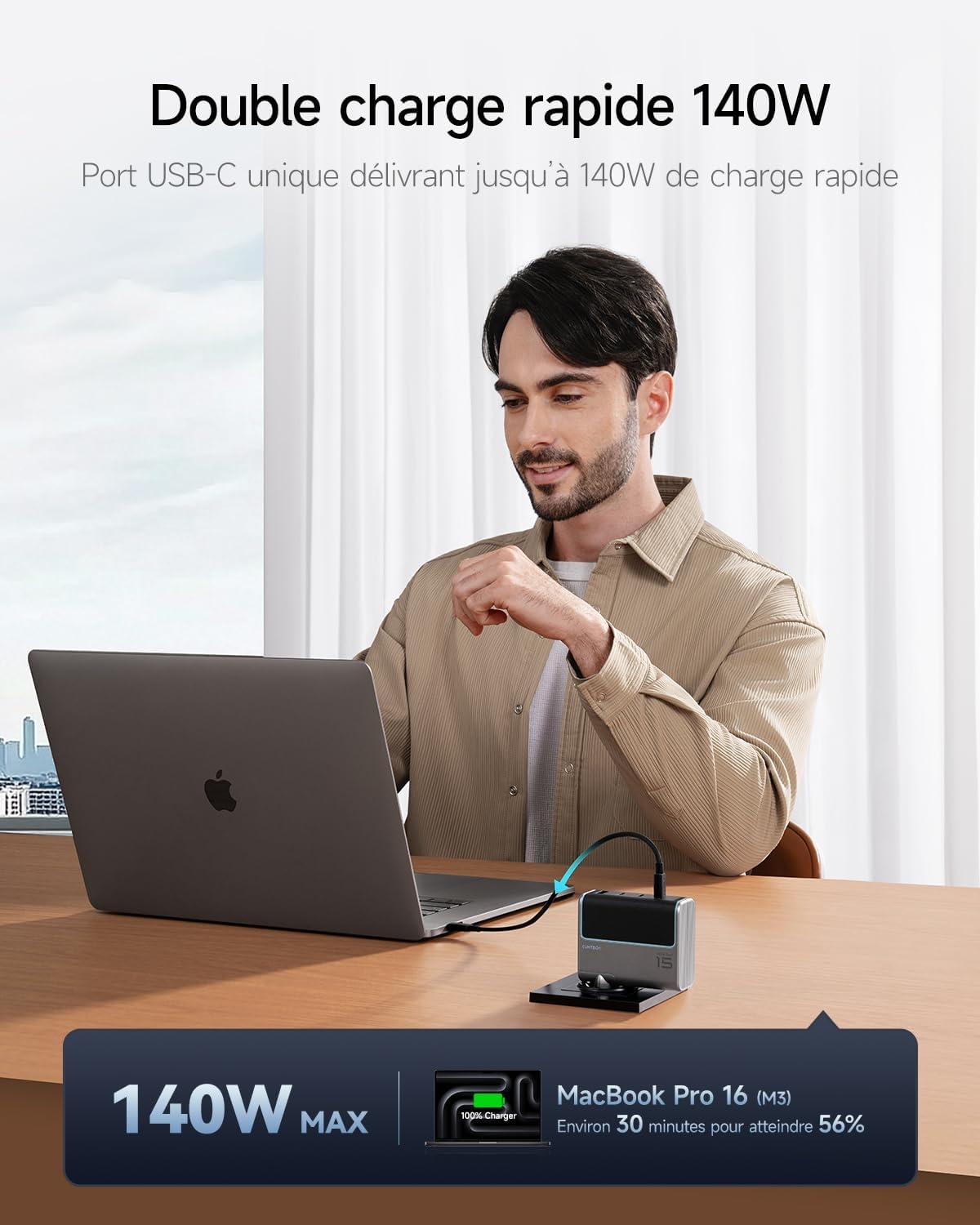 Chargeur Rapide 140W GaN 4 Ports - Jusqu'à -61%