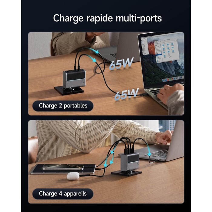Chargeur Rapide 140W GaN 4 Ports - Jusqu'à -61%