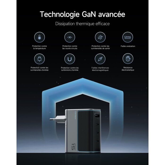 Chargeur Rapide 140W GaN 4 Ports - Jusqu'à -61%