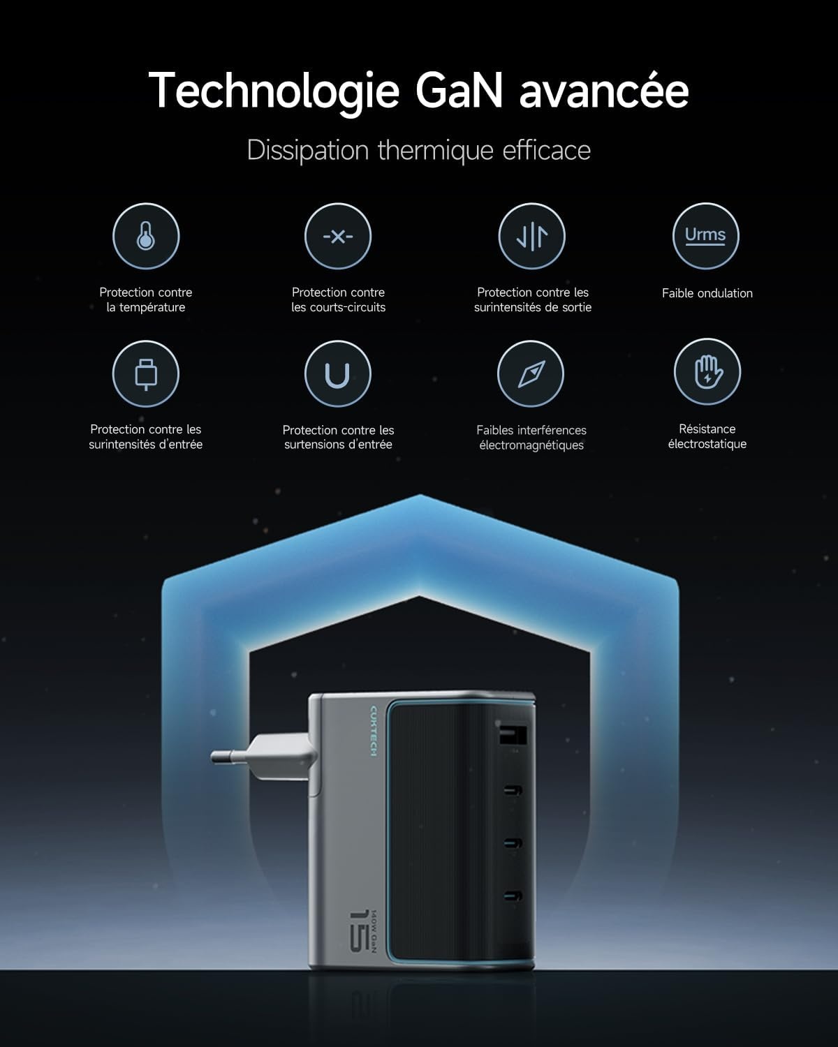 Chargeur Rapide 140W GaN 4 Ports - Jusqu'à -61%