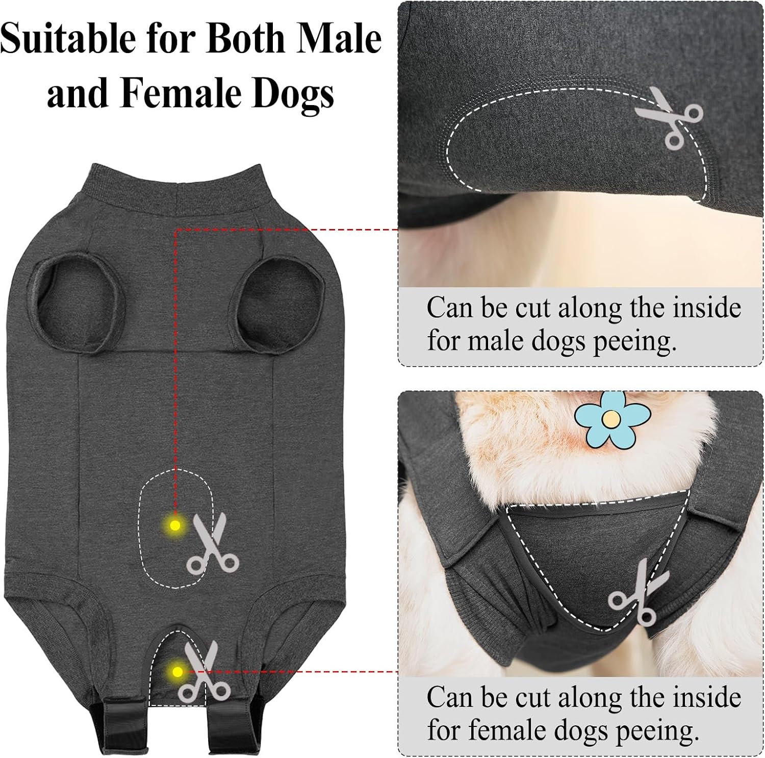 Combinaison de protection post-chirurgie pour chien - Gris - Jusqu'à -55%