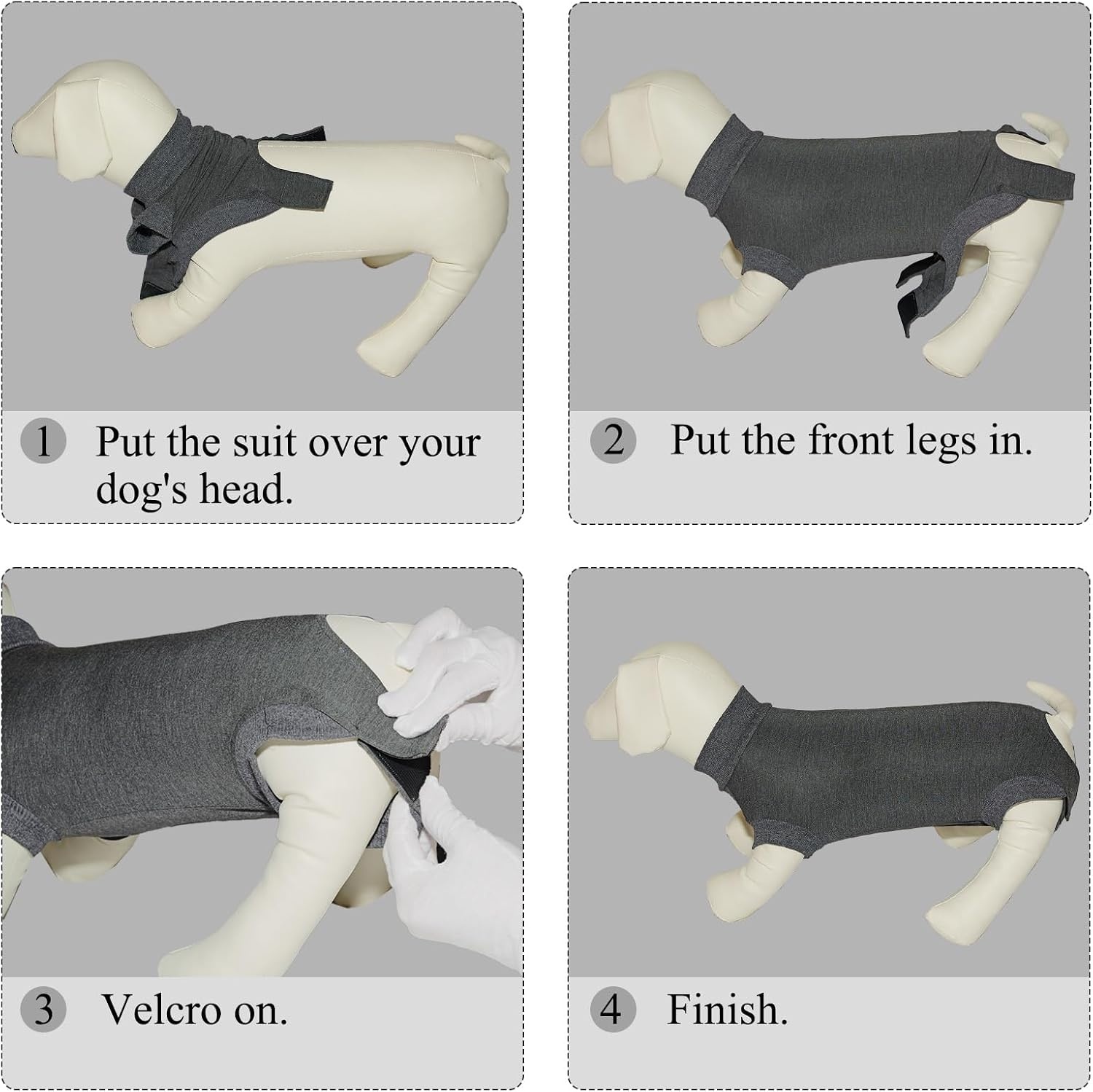 Combinaison de protection post-chirurgie pour chien - Gris - Jusqu'à -55%