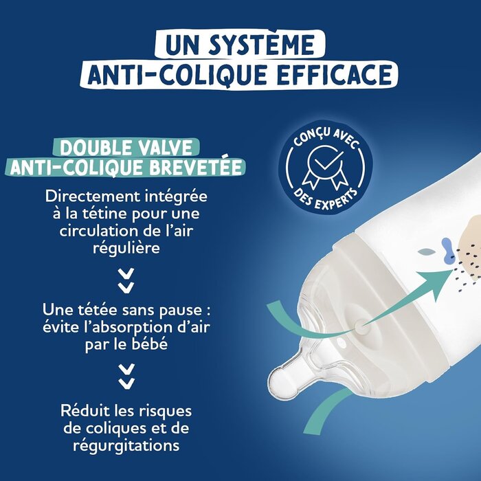 Set de 4 biberons anti-colique - Bleu - Jusqu'à -60%
