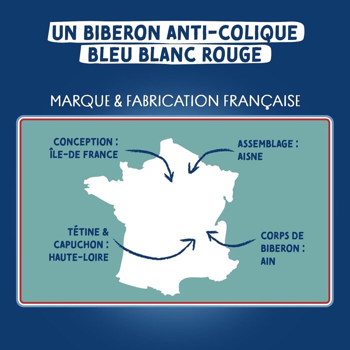 Set de 4 biberons anti-colique - Bleu - Jusqu'à -60%