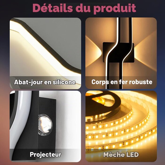 Applique Murale LED 100cm Design Noir - Jusqu'à -61% de remise