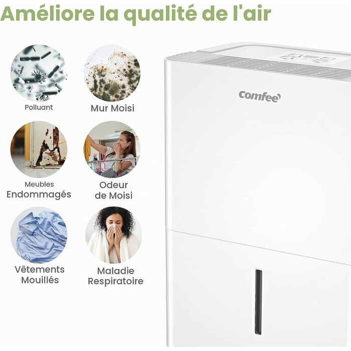 Déshumidificateur 12L pour 20m² - Jusqu'à 35% de réduction
