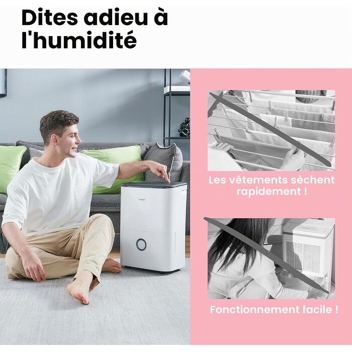 Déshumidificateur 20L/24h - Jusqu'à 35% de remise