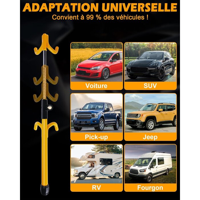 Antivol de volant universel réglable : sécurité haute résistance - jusqu'à 59%