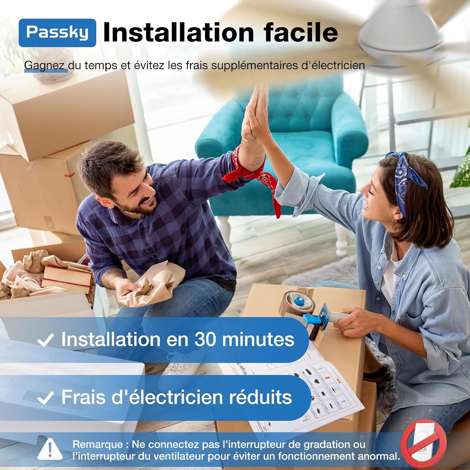 Ventilateur de plafond LED avec télécommande - Jusqu'à -30% sur votre choix