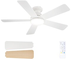 Ventilateur de plafond LED avec télécommande - Blanc - Jusqu'à -30%