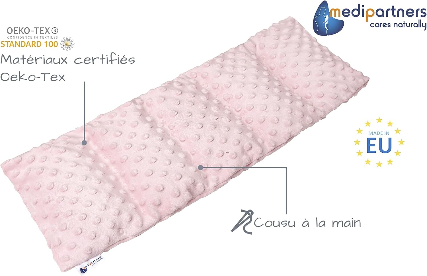 Coussin noyaux de cerises 60x20 cm - Thérapie chaud/froid - Jusqu'à -54%