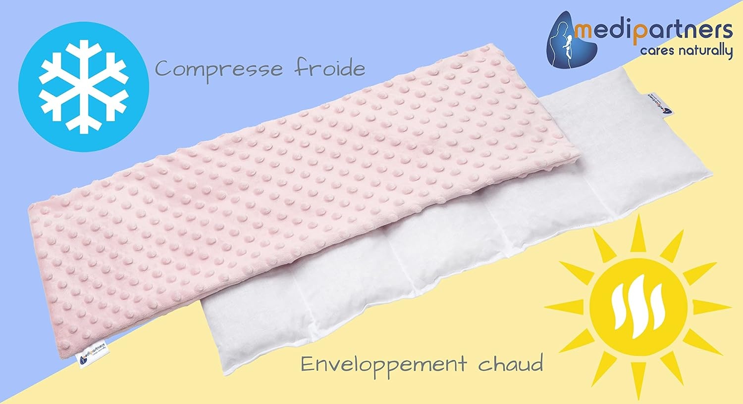 Coussin noyaux de cerises 60x20 cm - Thérapie chaud/froid - Jusqu'à -54%