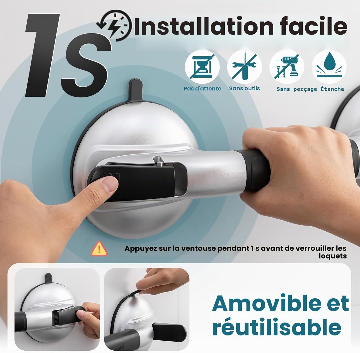 Poignée de maintien ventouse 38 cm - Jusqu'à 59% de réduction