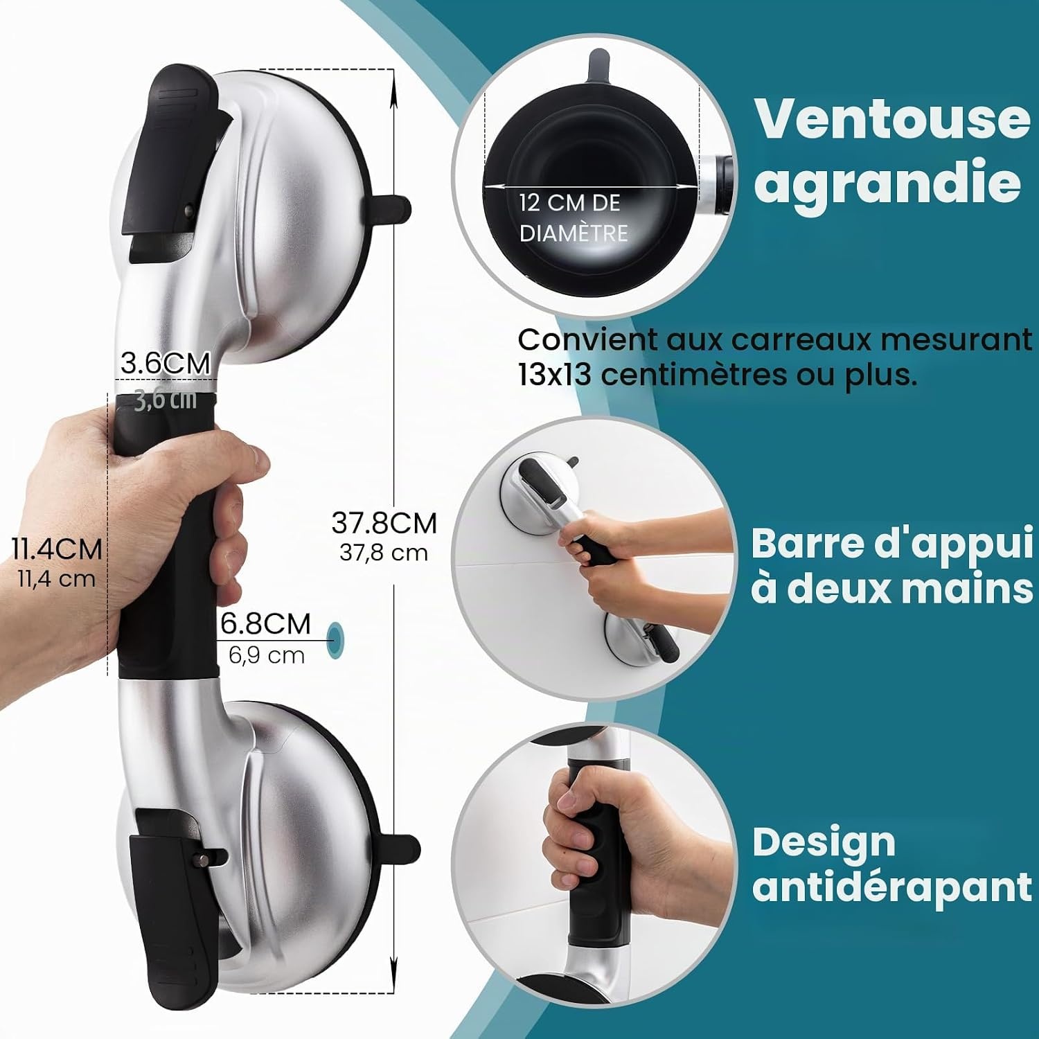 Poignée de maintien ventouse 38 cm - Jusqu'à 59% de réduction