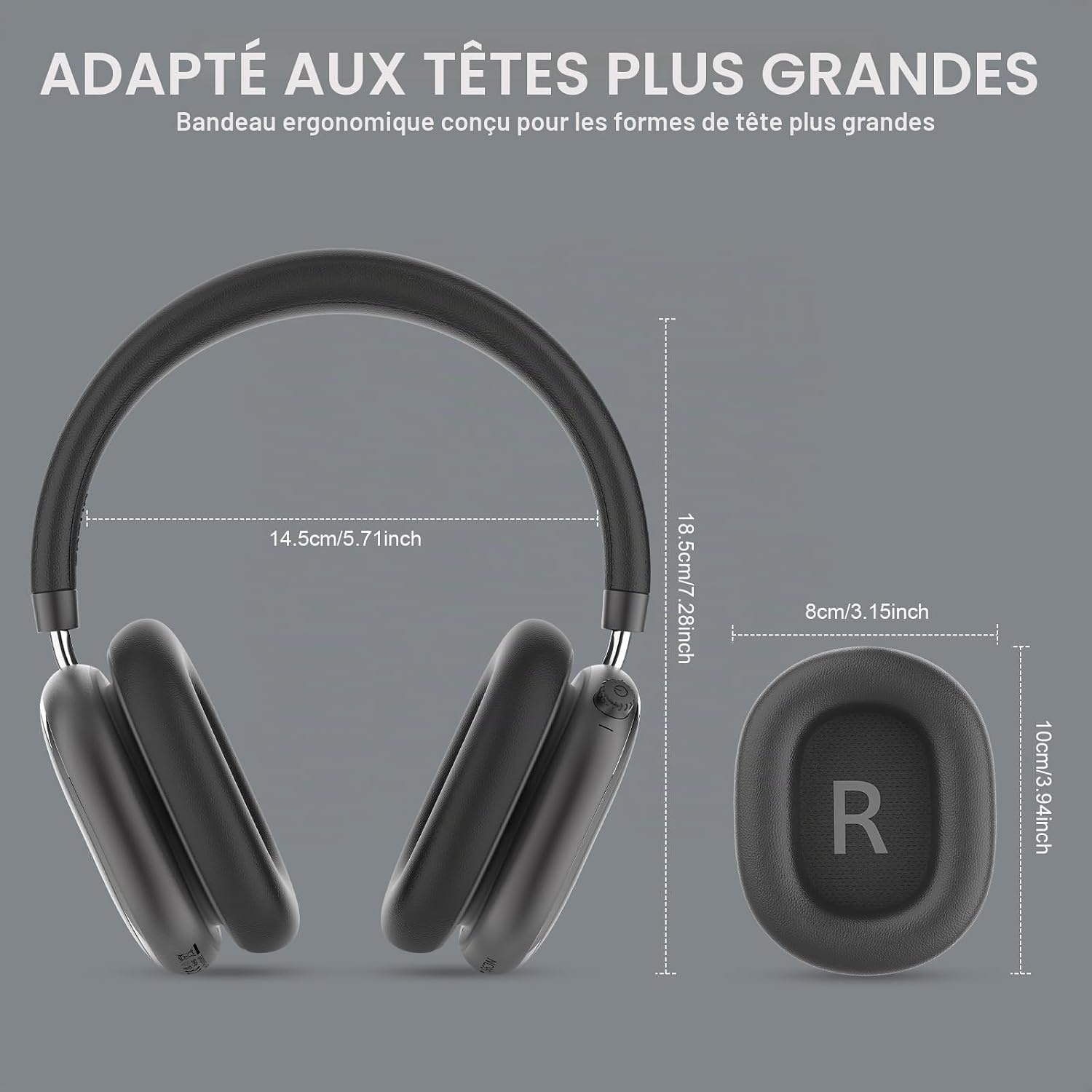 Casque Bluetooth 6.0 à Réduction de Bruit - 65h d'autonomie - Jusqu'à -60%