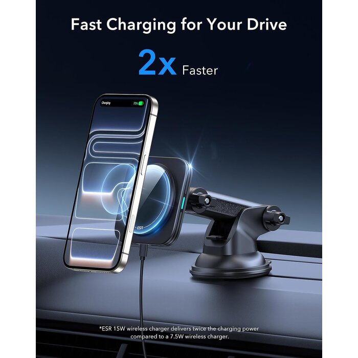 Esr Chargeur voiture magnétique 15W pour iPhone 12-16 - Jusqu'à -58%
