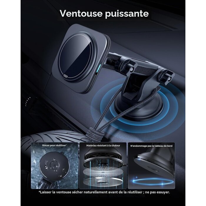 Esr Chargeur voiture magnétique 15W pour iPhone 12-16 - Jusqu'à -58%