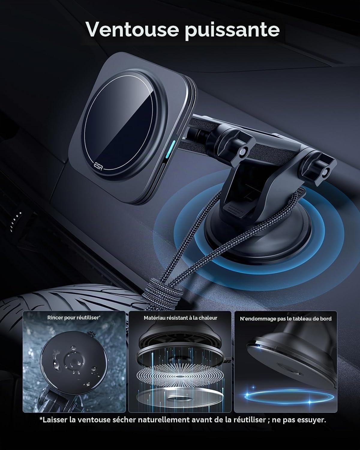 Esr Chargeur voiture magnétique 15W pour iPhone 12-16 - Jusqu'à -58%