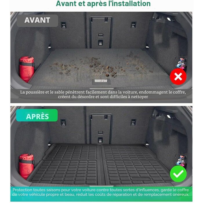 Gafat Tapis de coffre pliable pour SUV électrique - Protection premium - Jusqu'à -63%