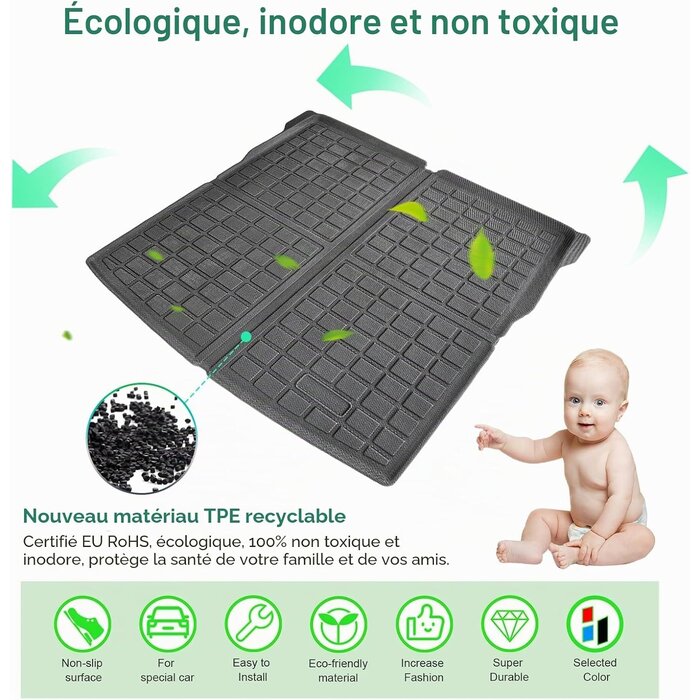 Gafat Tapis de coffre pliable pour SUV électrique - Protection premium - Jusqu'à -63%