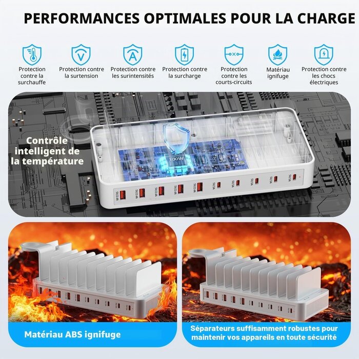 Station de charge 100W 10 ports - Jusqu'à -33% sur vos appareils