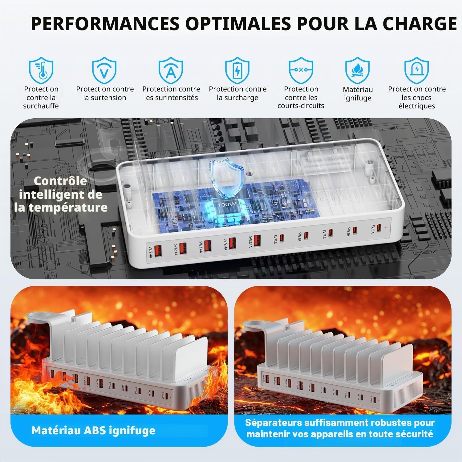 Station de charge 100W 10 ports - Jusqu'à -33% sur vos appareils