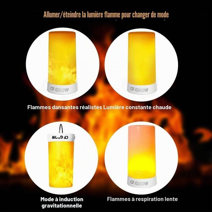 Lot de 2 Lampes LED Flamme Effet Réel - Rechargeables USB - Jusqu'à -60%