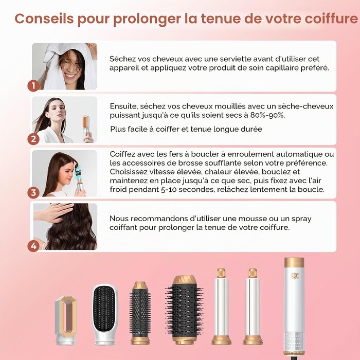 Mogawave Styler 6-en-1 multifonction : séchage, lissage et boucles - Jusqu'à -62%